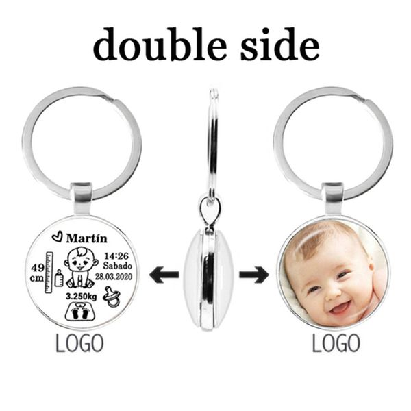 LLavero de bebé Diy con nombre de recién nacido, fecha de nacimiento, peso, altura, llavero personalizado conmemorativo, nuevo regalo para mamá y papá