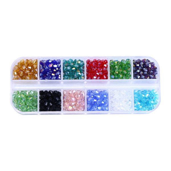 Pièces de collier de base de bricolage 12 couleurs 4 mm octogonale perle artificielle en boucle de boucle de cristal 720pc en gros