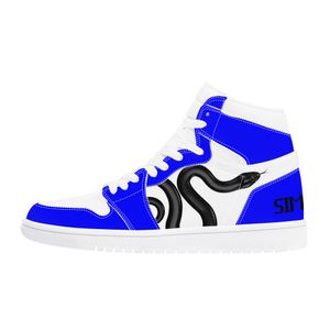 chaussures de basket diy hommes femmes bleu blanc serpent erre cool formateurs sports de plein air 36-48