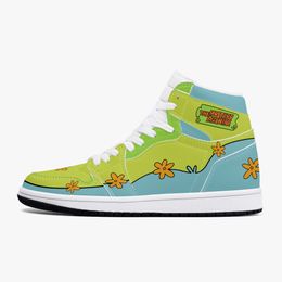 chaussures de basket diy hommes femmes vert fleur formateurs sports de plein air 36-48