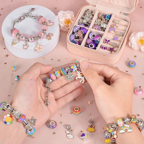 DIY Perles Simulé Bracelet Collier Bijoux Filles Jouets Enfants Arts Beauté Enfants Puzzle Créatif Mode Artisanat Princesse Poupée 240129