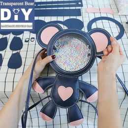 DIY Bear Handmade Bag Cambridge -stijl Handstiksels met naaipereedschap Handhaaf transparante rugzak schoudertas accessoires 240418