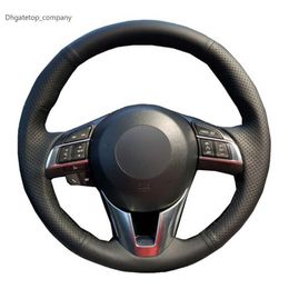 DIY Black Soft Artificial Leather Lederen auto stuurwielomslag voor Mazda CX-5 CX5 Atenza 2014 Nieuwe Mazda 3 CX-3 2016 Scion IA 2016