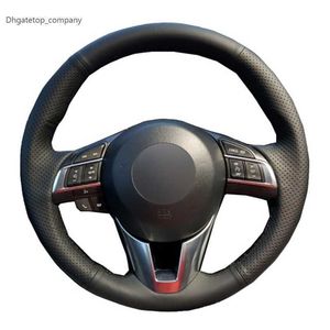 Cubierta de volante de coche de cuero Artificial suave negro DIY para Mazda CX-5 CX5 Atenza 2014 nuevo Mazda 3 CX-3 2016 Scion iA 2016