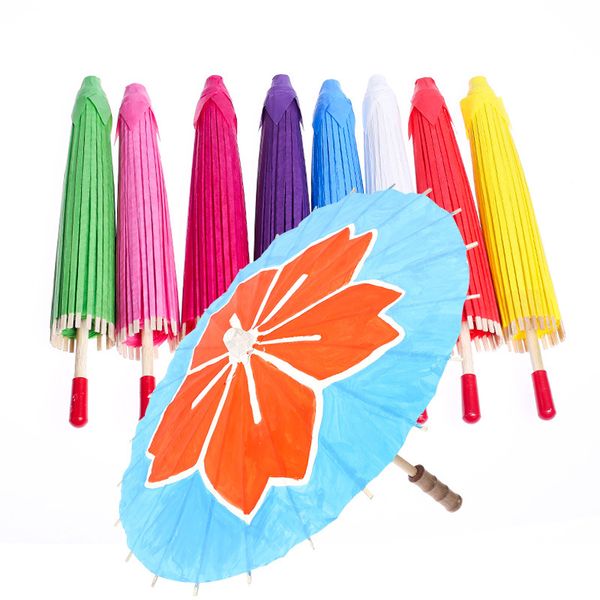 DIY Blank Bamboo Papers Umbrella Craft Parapluies en papier huilé Peinture vierge Mariée Mariage Peinture pour enfants Graffiti Maternelle Meilleure qualité