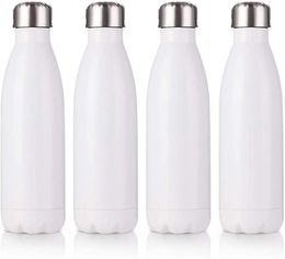 Diy em branco sublimação 17oz garrafa de cola vácuo garrafa de água esportiva aço inoxidável parede dupla garrafa térmica com lid4310096