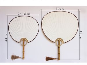 DIY lege witte zijde doek hand fan traditionele ambachtelijke bamboe root handvat Chinese fan schilderen kalligrafie dames ronde fans