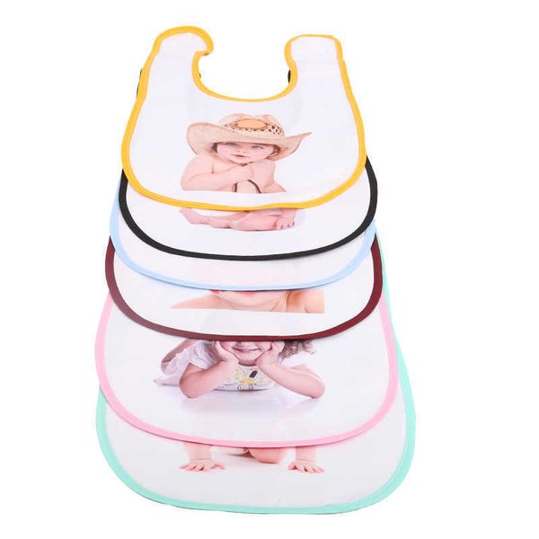 Bricolaje en blanco blanco sublimación bebé infantes babero suave piel de melocotón pañuelo impresión de transferencia térmica recién nacido 0-3Y baberos saliva toallas bufanda sólido eructo G73VFLQ