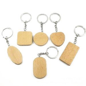 Porte-clés en bois vierge bricolage porte-anneau mode bois pendentif coeur rond porte-clés personnalisé gravé nom charmes porte-clés meilleur cadeau de Noël