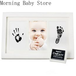 DIY geboren Hand en Voetafdruk Inkt Baby Baby Handafdruk Voetafdruk Po Frame Pography Stuff Geboortecadeau 240125