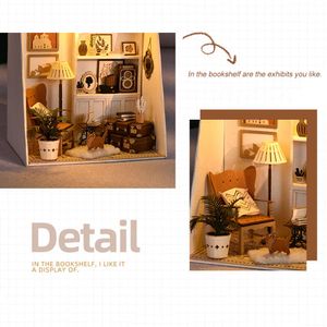 Boîte de bricolage Kit en bois miniature avec meubles chambre à couple Villa Dollhouse Toys pour adultes cadeaux