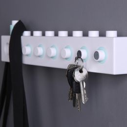 DIY bouwstenen aansluiten gratis combinatie na de deur No Trace Punch Free Self-Stying Hook Coat-sleutel