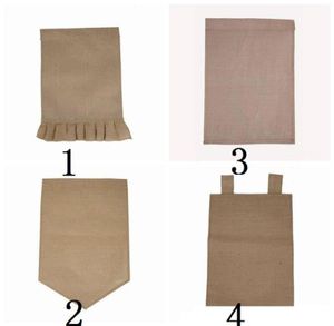 DIY BURLAP GARDEN VLAG JUTE RUFFLES YARD Hangende vlag draagbare lege banner Paastuin Decoraties 4 ontwerpen5406945