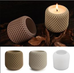 DIY kaarsenhouders vormen ronde aromatherapie gips onregelmatige mesh kaarsen cup schimmel cement epoxy hars decoratie opbergdoos siliconenvormen