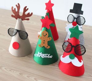 DIY CAP Party Decoratie Handgemaakte Gunst Kerstboom Rendier Santa Claus Hoed Cap Make Ball Feestelijke Gift Levert