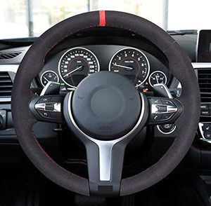 Housse de volant de voiture en daim noir, bricolage, pour BMW série 3 F30 F10 M Sport/ 2014 – 2017 M3 M4 M5 M6 / 2015-2018 F85 X5 M F86 X6