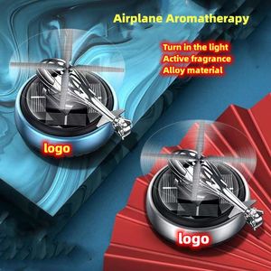 DIY Auto Logo Aangepaste Solar Roterende helikopter luchtverfrisser auto aromatherapie legering parfum auto accessoires voor BMW benz audi