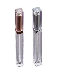 DIY Champagne transparent à lèvres à lèvres Conteneur de tube de brillant entier 6 ml carré les tubes à lèvres à lèvres vides Lipstick Lipblams Bottes Continers COSMET3859008