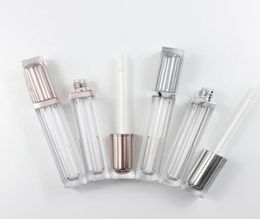 DIY Champagne à lèvres transparent à lèvres Réparteur de tube de brillant 6 ml Étiquette privée Plastique TUBES DE LIPGLOSS VIDES