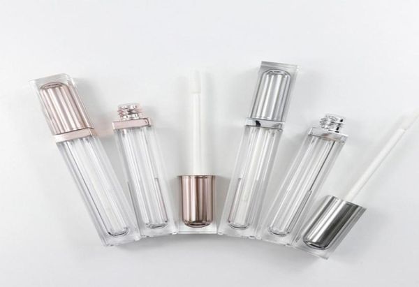 DIY Champagne transparent à lèvres à lèvres Récipient de tube de brillant 6 ml Étiquette privée Plastique TUBES DE LIPGLOSS VIDES