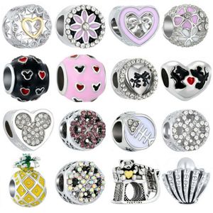 Diy charm beads for Jewelry heart sweet mouse bear fish pineapple charms fit for necklace bracelet bangle Accessories
