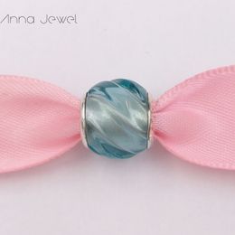 Bracelets porte-bonheur bricolage ﾠ bijoux pandora murano entretoise pour fabrication de bracelet ondulation perle de verre pour femmes hommes cadeaux d'anniversaire fête de mariage