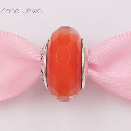 DIY Charm Armbanden Sieraden Pandora Murano Spacer voor Armband Maken Bangle Oranje Facet Glas Spacer Bead voor Vrouwen Mannen Verjaardag Geschenken Bruiloft 791626