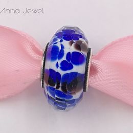 DIY Charm Armbanden Sieraden Pandora Murano Spacer voor Armband Maken Bangle Nieuwe Blauwe Facet Glas Spacer Bead voor Vrouwen Mannen Verjaardag Geschenken Bruiloft 791609