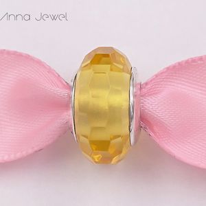 Bracelets à breloques DIY, bijoux pandora murano, entretoise pour la fabrication de bracelets, perle d'espacement en verre à facettes dorées pour femmes et hommes, cadeaux d'anniversaire, fête de mariage 791629