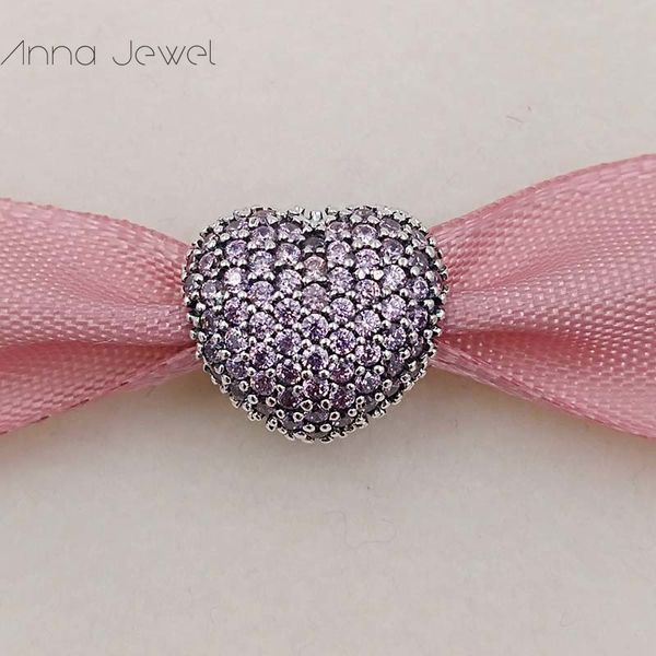 Bracelets à breloques DIY bijoux pandora murano espaceur pour la fabrication de bracelets bracelet violet diamant coeur d'amour ﾠ perle à clip pour femmes hommes cadeaux d'anniversaire fête de mariage