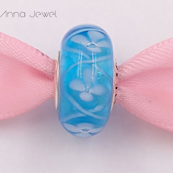 Bracelets de charme bricolage bijoux pandora murano entretoise pour bracelet faisant bracelet perles de fleurs de mer bleues pour femmes hommes cadeaux d'anniversaire fête de mariage