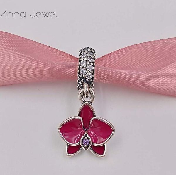 Dijes de abalorios de bricolaje para hacer joyas indias Orquídea pandora pulsera de tobillo de plata mujeres hombres parejas brazalete cadena conjunto de cuentas collar colgante regalos de cumpleaños 791554EN69