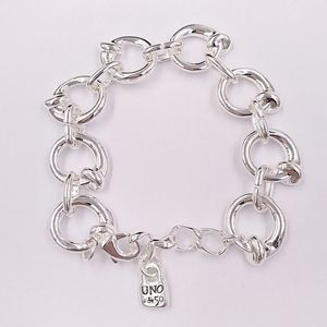 Dijes DIY joyería contra el mal de ojo UNO de 50 NAIL ON THE HEAD Pulsera de plata de ley 925 para mujer, brazaletes de metal, cadena de mano, cuentas, conjuntos de cuentas, regalos de cumpleaños PUL1805MTL0000M