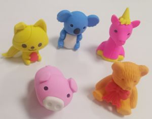 Jouets pour enfants à faire soi-même, animaux de dessin animé créatifs, gommes rouges Internet détachables, cadeaux d'ouverture pour étudiants, prix, 20 aléatoires, pas de répétition