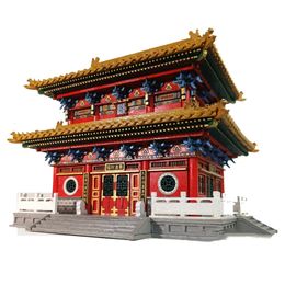 Bricolage chinois Construction Temple de la richesse Miniature modèle Kits de construction maison de poupée en bois avec assemblage de meubles jouets cadeaux 240304