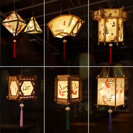 DIY Chinese retro -stijl draagbare verbazingwekkende bloesem bloemen licht lamp feest gloeiende lantaarns voor midautumn festival cadeau 220610