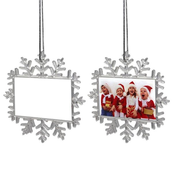 Colgante de decoración de Navidad DIY, colgantes de sublimación en blanco de doble cara, adornos de fiesta de transferencia de calor