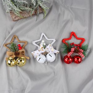 DIY árbol de Navidad colgantes arco campanas ornamento estrella de cinco puntas colgante Navidad decoración de fiesta de año nuevo