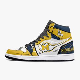 DIY clásico de dibujos animados amarillo hombres mujeres zapatos de baloncesto zapatos casuales zapatos al aire libre Comics versátil 424614