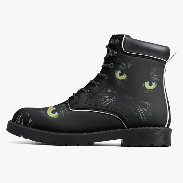 DIY classique Martin bottes hommes femmes chaussures modèle personnalisé mode chat noir cool polyvalent surélevé bottes décontractées 36-48 9225