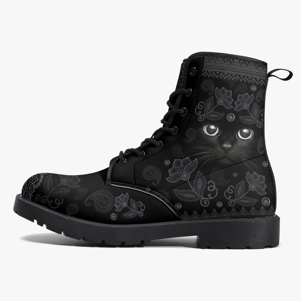 DIY Classic Martin Boots hommes femmes chaussures modèle personnalisé mode simplicité chat noir polyvalent bottes décontractées surélevées 35-48 65455