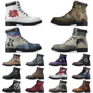 Botas Martin clásicas de bricolaje Antideslizantes en otoño invierno Tendencia versátil Moda novedosa Personalizada Unisex Moda cálida Botas casuales elevadas versátiles 12949