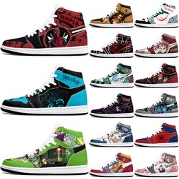 Zapatos clásicos personalizados personalizados, zapatos deportivos de baloncesto 1s para hombres y mujeres, zapatillas antideslizantes de anime a la moda con figuras personalizadas 36-48 322946