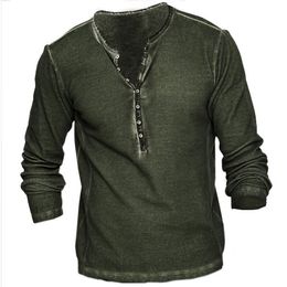 T-shirt à manches amples pour hommes, vêtements de bricolage personnalisés, Polos vert noirâtre, motif 3D, à la mode, 7 boutons, imprimé rétro