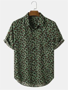 Vêtements de bricolage t-shirts personnalisés Polos imprimé léopard vert à manches courtes impression numérique 3D mode ample