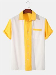 Ropa de bricolaje Camisetas personalizadas Polos Color amarillo y blanco a juego Transfronterizo europeo y americano Impresión digital 3D Cárdigan polo de manga corta de moda suelta