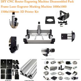 Máquina de grabado enrutador CNC DIY, máquina de marcado de grabado láser de marco de paquete desmontado, Kit de impresora 3D de 1000x1000 1500x1500mm