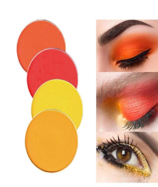 DIY Color Salon Coral amarillo Mate Brillo Sombra de ojos en polvo Colores brillantes Paleta de sombras de ojos Maquillaje de ojos metálico Cosmético293N5613310