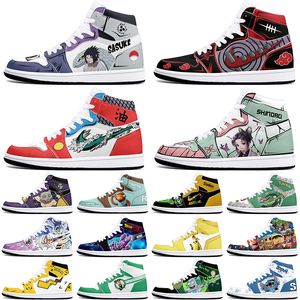 DIY comfortabele antislip anime karakters basketbalschoenen voor heren dames prachtige klassieke modieuze op maat gemaakte medium groene sneakers