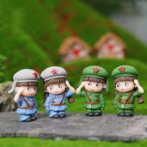 DIY parejas Hada jardín decoración resina miniaturas terrario Leifeng soldado chino parejas figuritas Micro paisaje